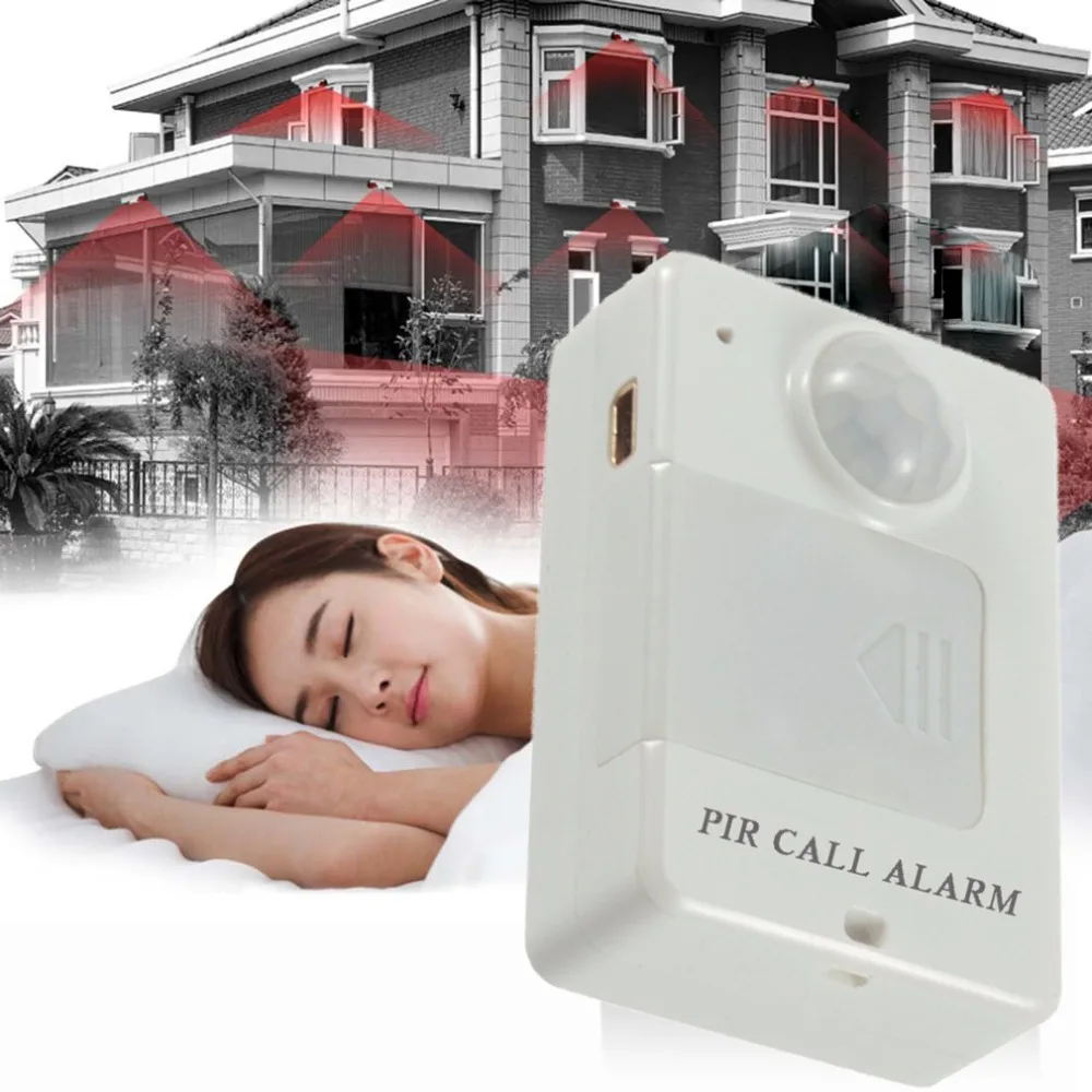 

Hot Selling white Anti-theft Motion Detector Mini PIR Alert Sensor Infrared GSM Wireless Alarm Monitor Motion Detection EU Plug