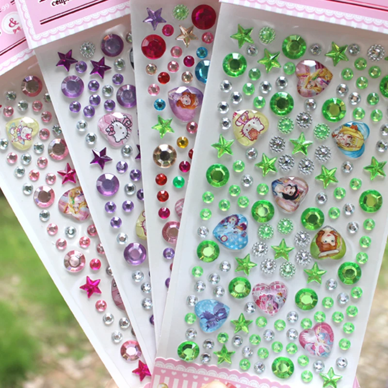 

Children Cartoon Imitation Diamond Stickers Painting DIY Scrapbooking Acrylic Cell Phone Nail Decorative Stickers D428