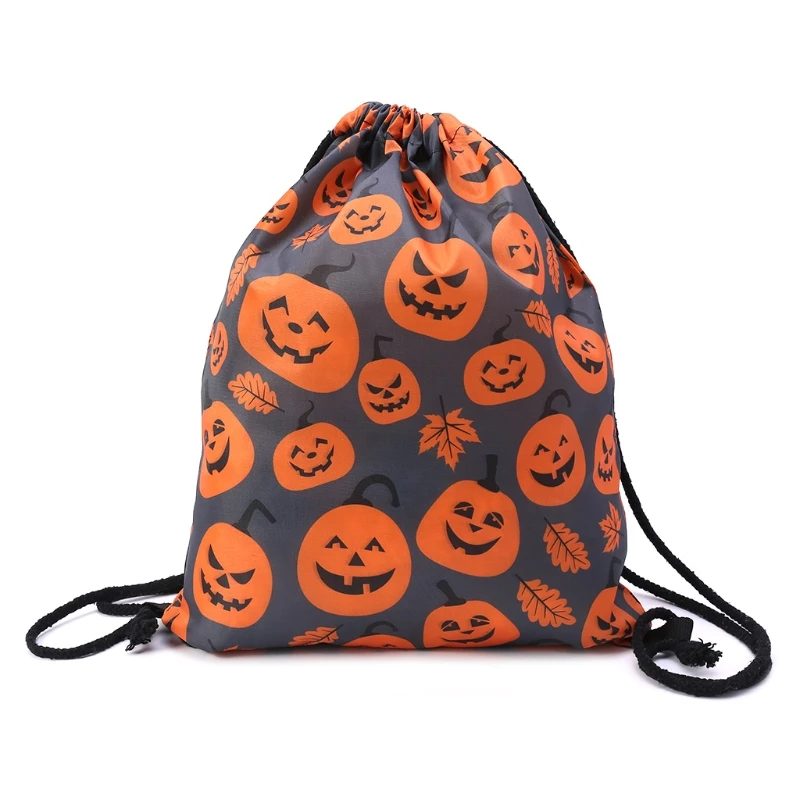 

Halloween Backpack Pattern Print Gift School Drawstring Book Bag