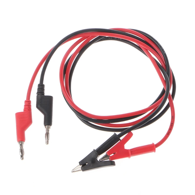 

2Pcs/set 4mm Red Black Banana Plug To Crocodile Alligator Clip Test Probe Lead Wire 1m