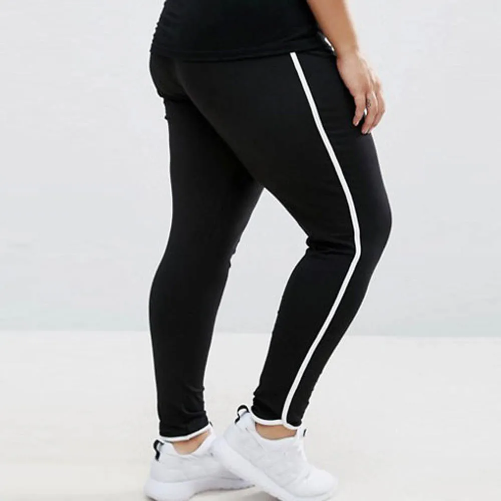Женские обтягивающие леггинсы, штаны для фитнеса размера плюс, черные корейские леггинсы для тренировок в готическом стиле, одежда для девочек - Цвет: Черный