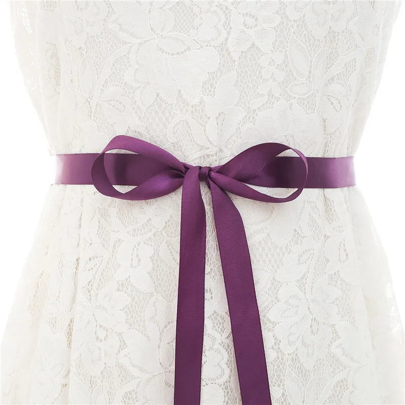 MOLANS Европейский простой крест-накрест бисероплетение свадебный пояс для свадебного платья Элегантный инкрустированный дрель ручной вязки шелковые ленты пояса - Цвет: Фиолетовый