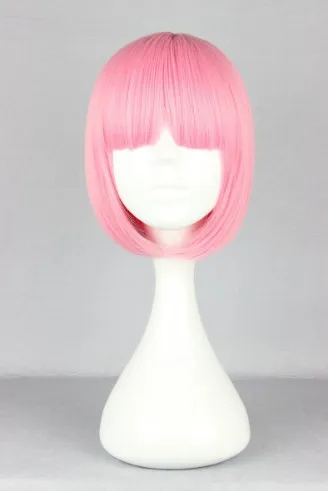 Розовый парик Fei-Show синтетические термостойкие короткие волнистые волосы, парик Pelucas костюм мультфильм ролевые Cos-play Боб студента парик