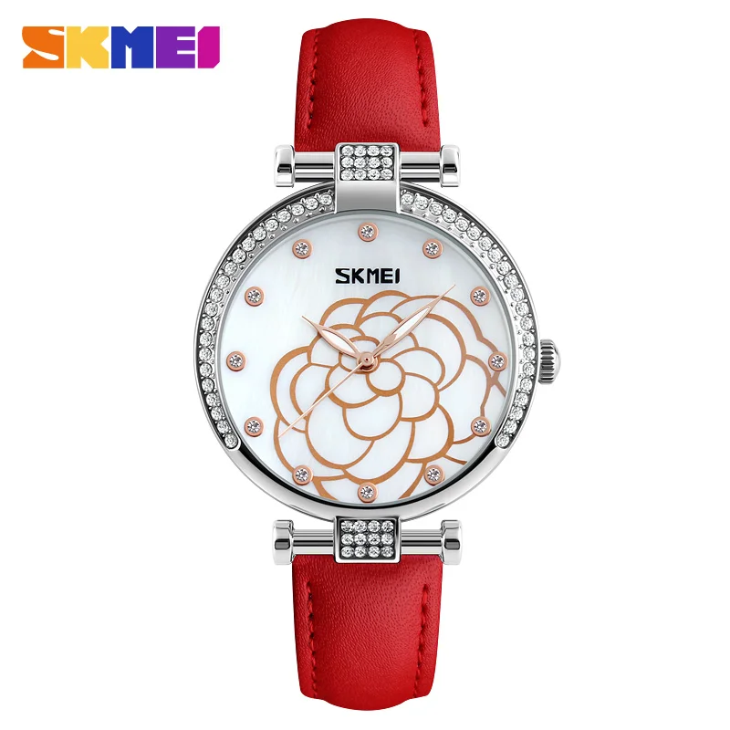 SKMEI Women Luxury Watch Ladies Fashion Quartz Clock Watches Leather