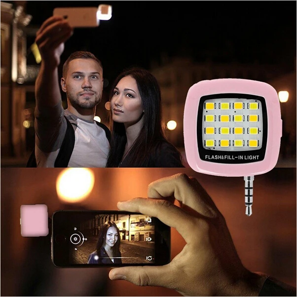 Перезаряжаемый светодиодный фонарик для камеры заполняющий свет Мини 3,5 мм смартфон портативный 16 Светодиодный s светодиодный вспышка заполняющий свет для iPhone IOS Android