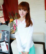2016 High Elastic Turtleneck Women Sweaters and Pullovers Female Spring Autumn Hollow Roses Sweet Shoulder Sweater Es1042