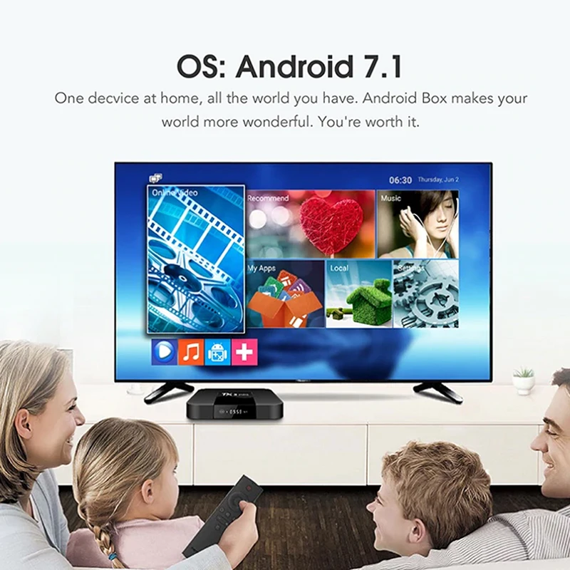 Домашний TX3 Мини Android 7,1 Смарт ТВ приставка Amlogic S905W четырехъядерный ТВ приставка H.265 4K WiFi медиаплеер TX3mini 1GB 8GB