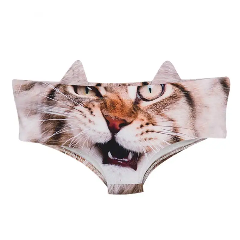 

2017 New Arrival Sexy Panties Women Ice Silk Intimates Seamless Low waist Underwear Women Tiger Printed Female Briefs