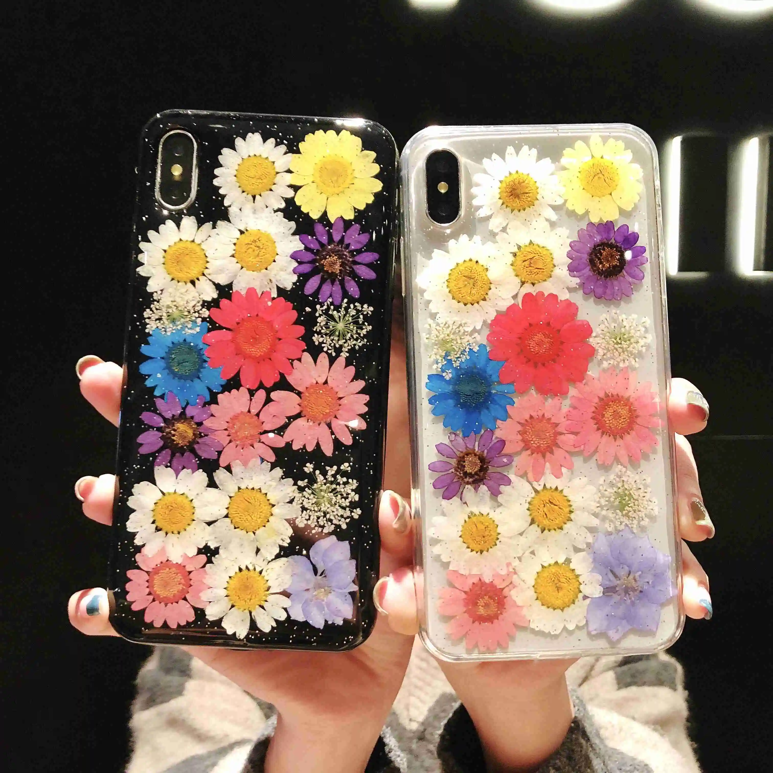 Gitter Fall Für iphone 7 Plus Fall Abdeckung Für iphone XR Fall Luxus Silikon Echte Blume Coque Für