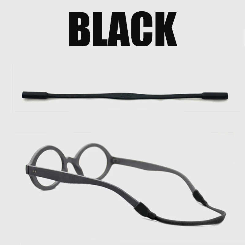 Силиконовые очки цепи держатель для Childern солнцезащитные очки цепи шеи ремешки с петлей веревка цепочка для очков - Цвет: black