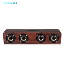 FDGAO деревянный стерео сабвуфер Bluetooth динамик Hifi портативный беспроводной TF FM Саундбар бас музыкальный звуковой ящик Громкий динамик для телефонов