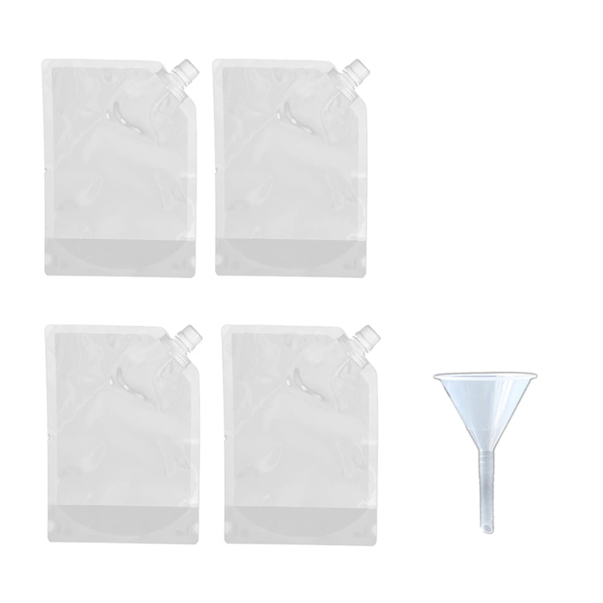 

4 Pcs Transparent Self-Reliance Wine Bag Drinking Flasks Drinks Flasks Liquor Pouch Plastic Flasks With Plastic Funnel