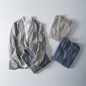 

A Generation of Fat 2019 New Style Vintage Artistic Linen Suit Coat Male Japanese-Style Artistic Leisure Long Sleeve Jackets & C