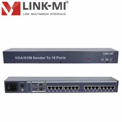LINK-MI 116T-200 16 порт VGA Extender видео и аудио сплиттер передатчик параллельно Ethernet 100m200m приемник RJ45 Cat5