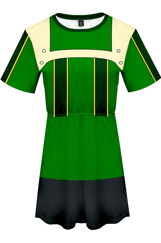 Boku no My Hero Academy; костюм для косплея izku Midoriya; OCHACO URARAKA; платье Asui Tsuyu; костюм для косплея Todoroki Shoto - Цвет: Asui Tsuyu