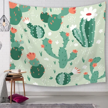 

130x150cm Autumn Map Style 100% Polyester Tapestry Green plant Decorative Wall Hanging