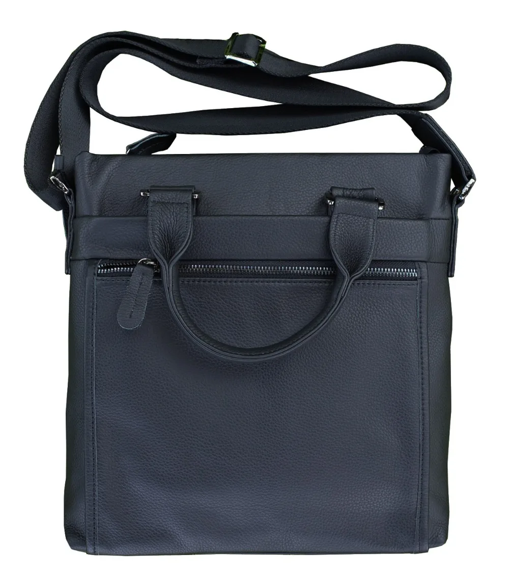 Top layer cowhide shoulder bag leather handbag leather crossbody bag for men outside pocket can ...