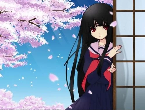 Кизуна аниме. Адская девочка / jigoku shoujo. Адская девочка / jigoku shoujo. Энма ай. Аниме энма ай.