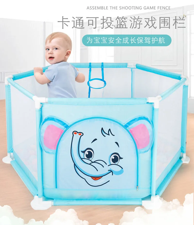 spesifikasi Anak Anak Keselamatan Pagar Plastik Portable Baby Activity Boks Kartun Bayi Bermain Halaman Indoor Baby Safety Playard Pagar
