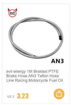 Evil energy 5 метров AN4 Плетеный PTFE E85 топливный шланг линия+ PTFE шланг Конец 0+ 45+ 90+ 180 фитинг адаптер Комплект Масляный охладитель