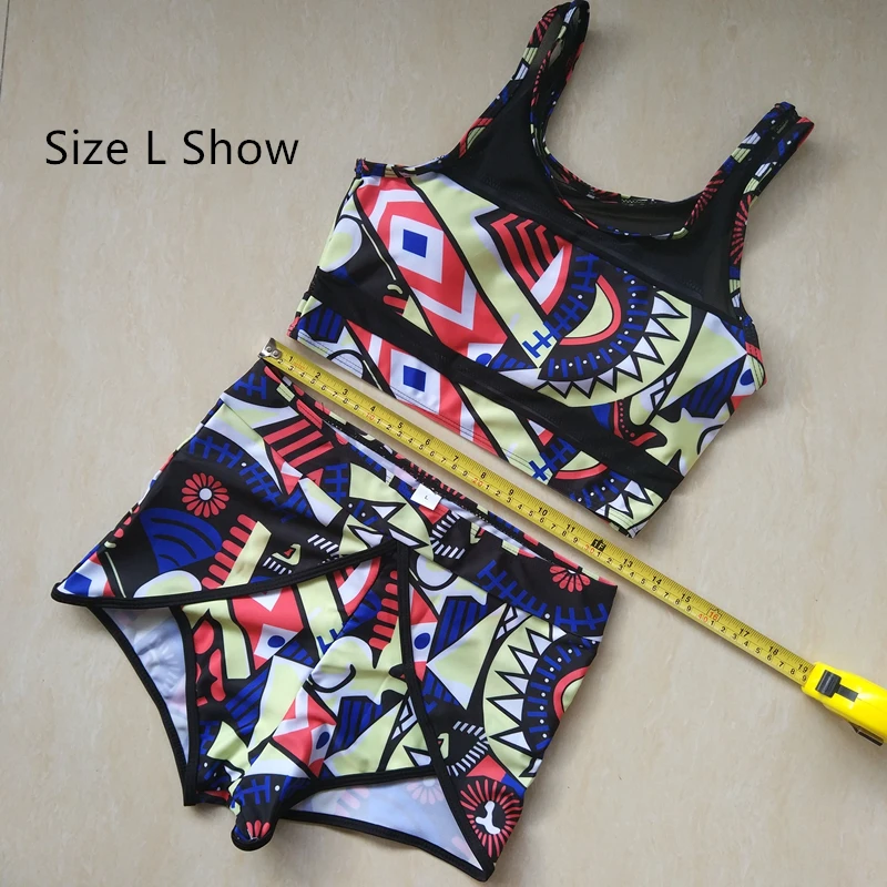 2017 Women High Waist Bikini Set Print Floral Swimsuit Push Up Swimwear High Waist Bathing Suit African Print Two Piece Biquini