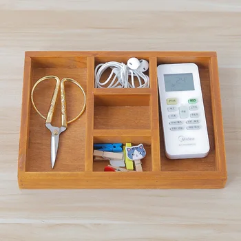 

Creative Wooden Desktop Meat Storage Box Organizer Multi-Function Modern Home Office Stationery Debris Finishing Storage Boxes