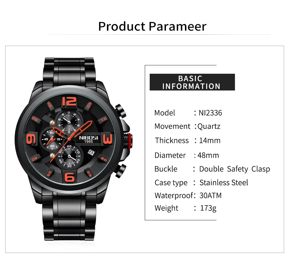 NIBOSI Big Dial Watches Men Watch Luxury Brand Analog Men Military Watch Reloj Hombre Whatch Men Quartz Male Sports Watches      (16)
