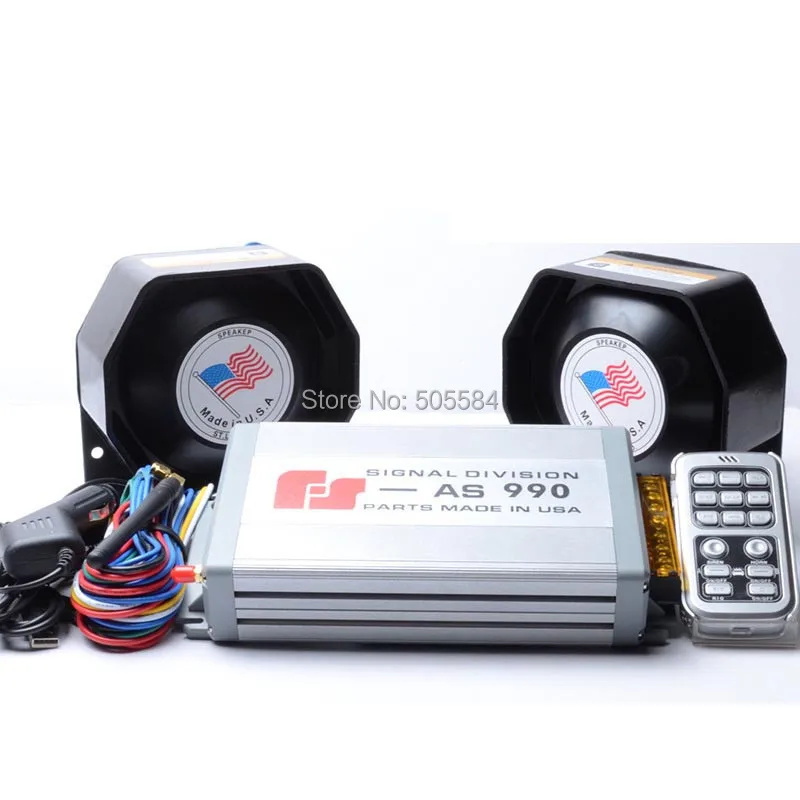 400W Wireless remote control Car Electronic siren Alarm system Police