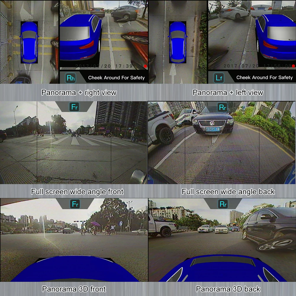 360 градусов 3D Автомобильная система объемного обзора авто вид птицы панорама DVR система 4 камеры HD 1080P Автомобильный видеорегистратор помощь при парковке