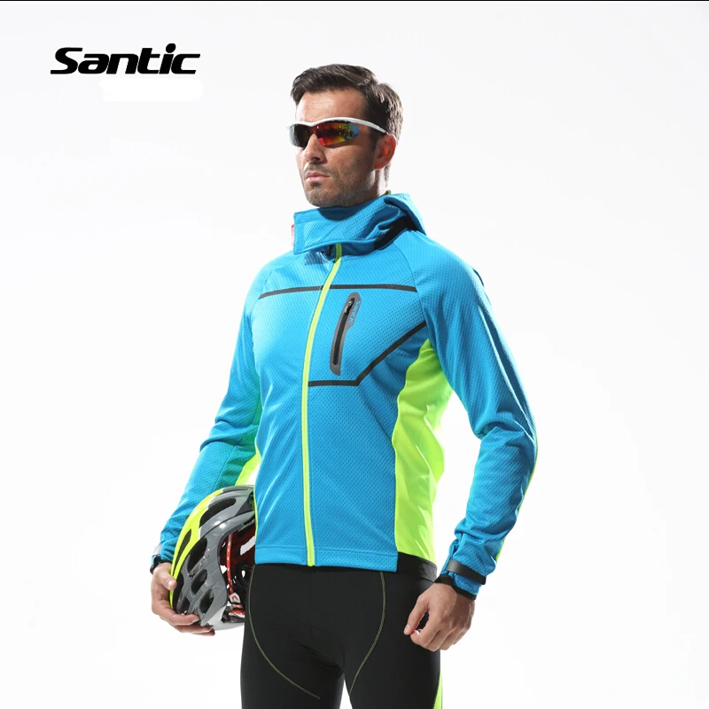 

2018 Hot Santic Cycling Jersey Jacket Men's Winter Fleece Bike Cycling Jackets Windproof Outdoor Sports Clothes Ciclismo Jacke