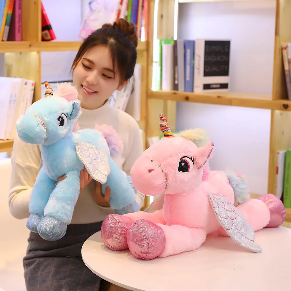 Прямая поставка большой единорог плюшевые игрушки милый мультяшный конь мягкая