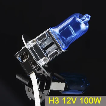 

SINOVCLE H3 Halogen Bulb 12V 100W Xenon Dark Blue 2200Lm 5000K HeadLight Lamp Quartz Glass Car Light Super White