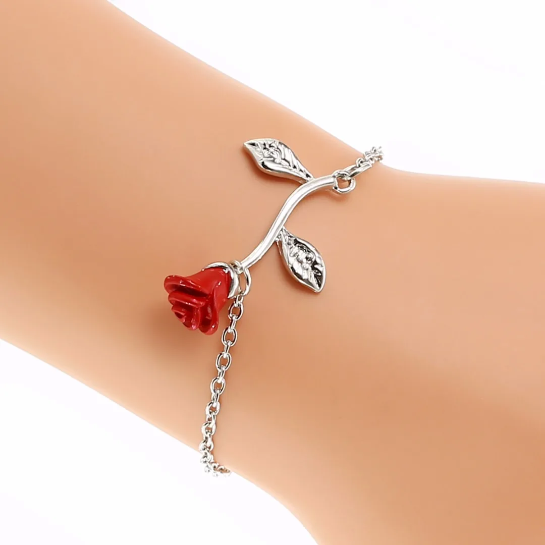 Charms Bracelet Adjustable Pulseras Mujer Fashion Rose Flower  Bracelets & Bangles For Women Wedding Jewelry Shellhard