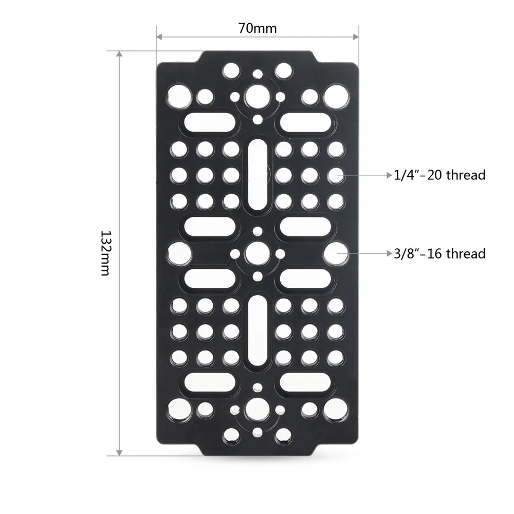 SmallRig Сырная пластина многоцелевой коммутационная пластина с 1/4 3/8 Arri Threading отверстия для Blackmagic Урса мини камера-1681