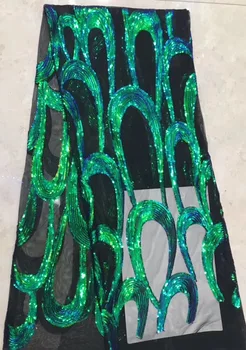 

Shining Gold Sequins Style African High Quality Mesh Lace Fabric Sequined Embroidered Guipure Net Laces For Wedding And Party