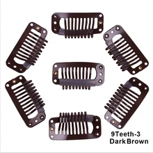 50 шт./партия U блонд/коричневый/черный зажим для наращивания волос парик Уток 32 мм металлический зажим с резиновым силиконовым