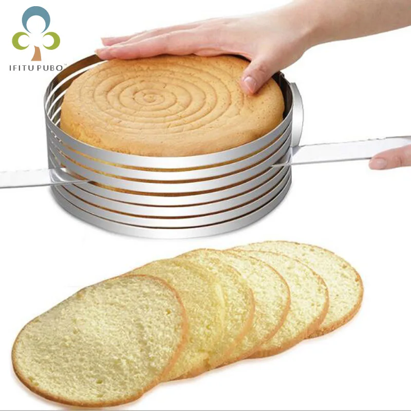 

Stainless Steel Adjustable Layer Cake Slicer Kit Mousse Mould Slicing Cake Setting Ring DIY Bakeware Tools Cake Tools TDJ