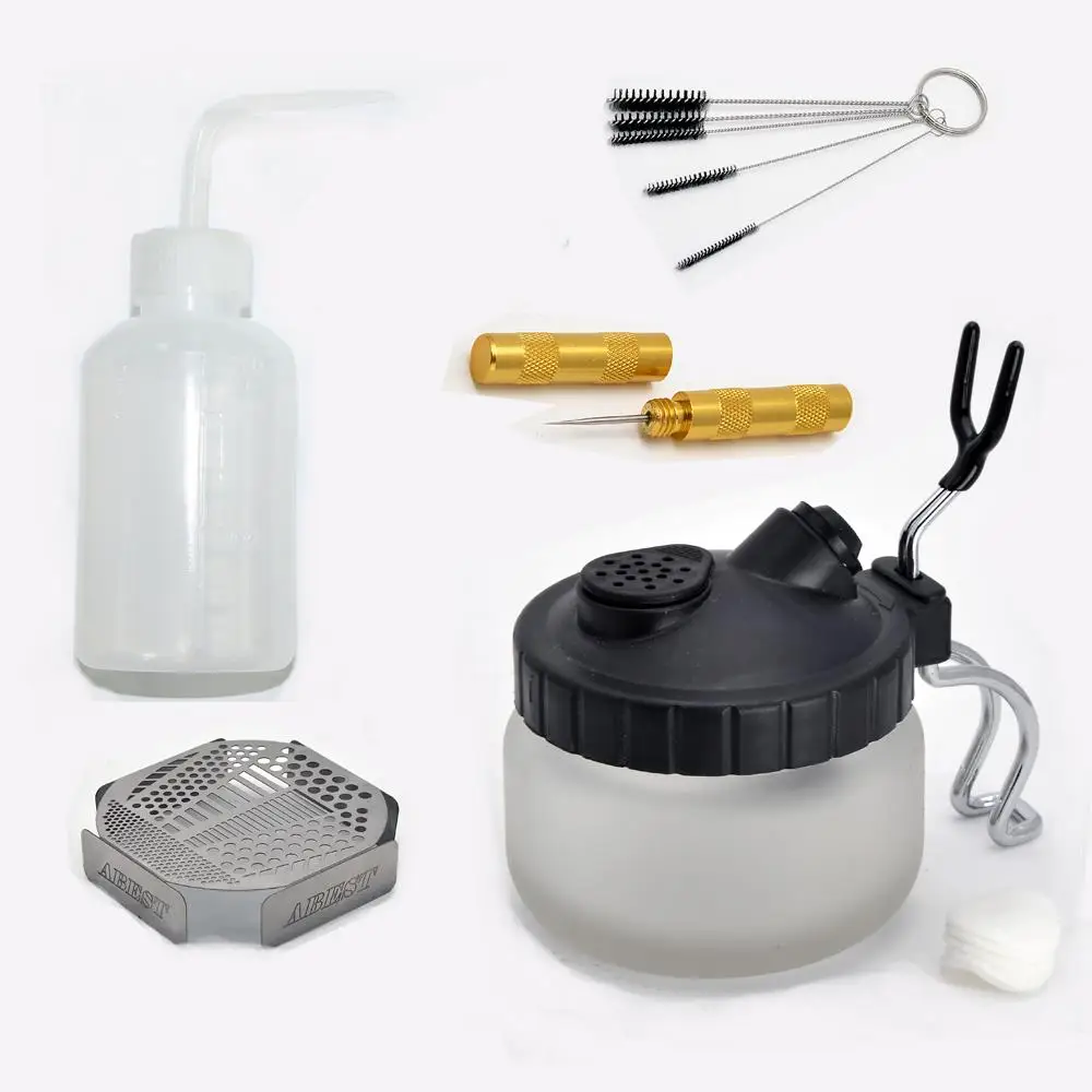 Buy Joystar 5 Set Airbrush Cleaning Pot Holder Cleaning Glass Jar Washing