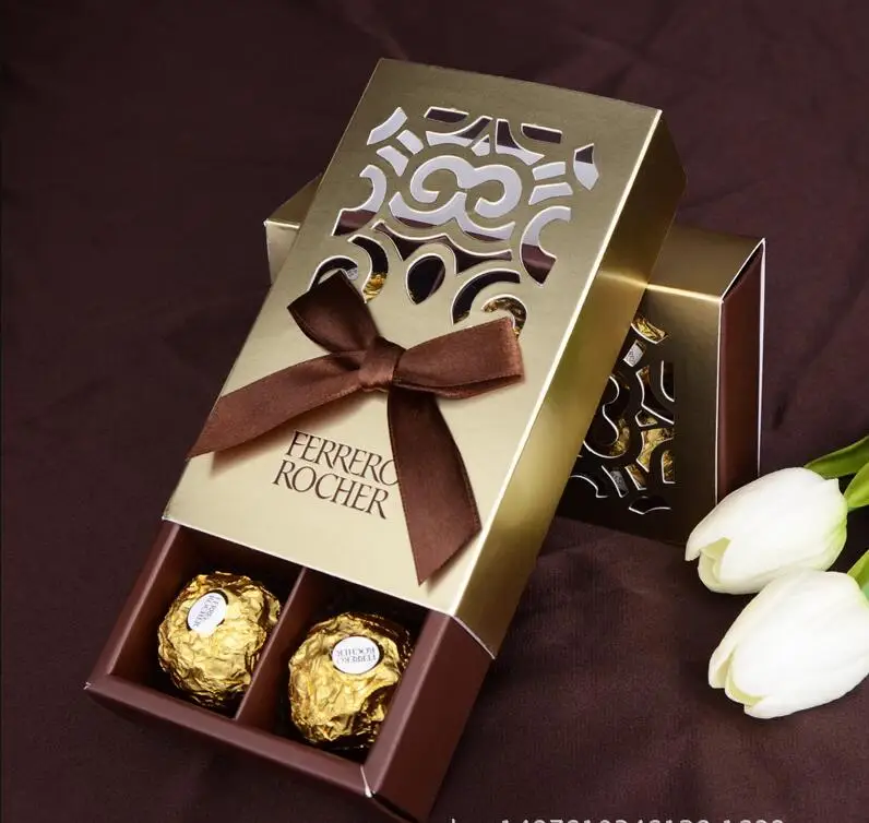 50 штук FERRERO ROCHER коробки свадебные сувениры милые подарки сумки вечерние поставки