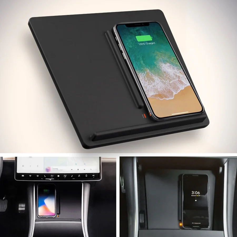 Беспроводное Автомобильное зарядное устройство для Tesla модель 3 iPhone X XR 8 Plus