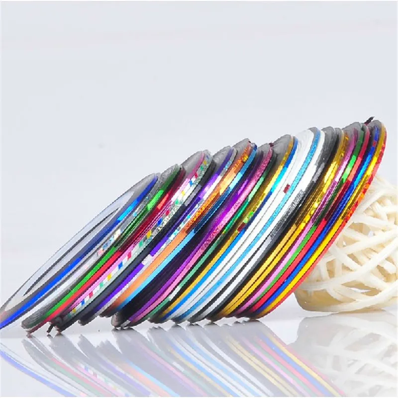 

Lily angel 10 pcs /bag 20m Rolls Nail Art UV Gel Tips Striping Tape Line Sticker DIY Decoration drop shiping
