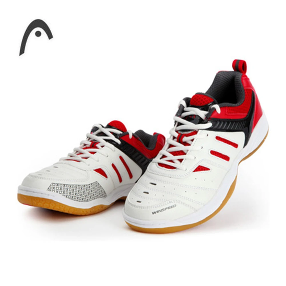 HEAD Men's Badminton Shoes Red PU Leather Breathable Brand Original ...