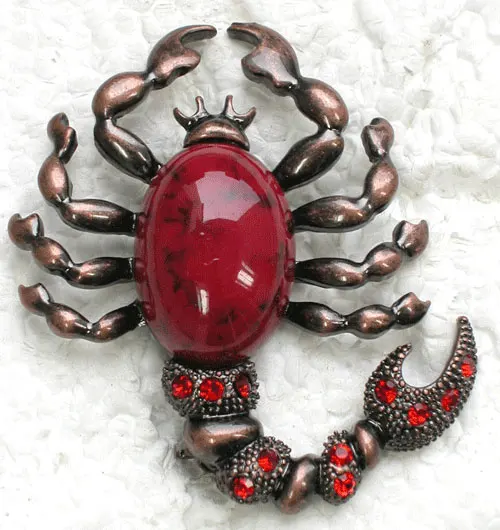 

60pcs/lot Mixed Color (Can Notes Color) Wholesale Rhinestone Scorpion Pin brooches C101880