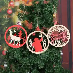 3D дерево рождественские украшения круглый полый Лось Санта Клаус рождественских дерева кулон Decoracion Navidad Новый год Декор вечерние помищения