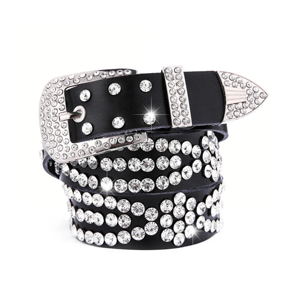 Women-s-Luxury-Divas-Rhinestone-Studded-Belt-Pin-Buckle-Waist-Leather ...