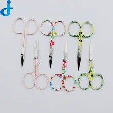 Small Sharp Head Eyebrow Scissors Retro Beauty Nose Hai Cut Manicure Nose Stainless Steel Cosmetic DIY Scissors Brow Makeup Tool