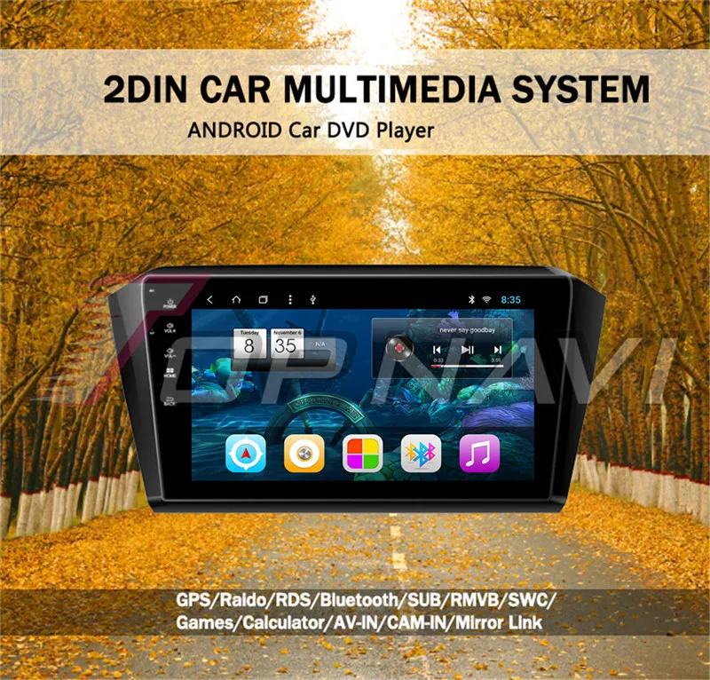1din car dvd player gps navigation For VW Magotan 2017