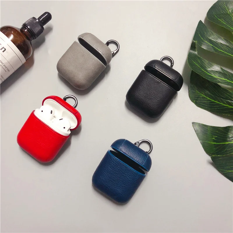 

PU leather Earphone Case For Apple AirPods case protective cover Bluetooth Wireless Earphone Case Charging Box case bags