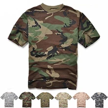 Camiseta camuflada masculina, camiseta militar seca respirável para acampamento e caça ao ar livre