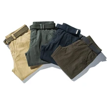 Хлопковые мужские шорты кэжуал эластичный пояс с принтом модные пляжные шорты тонкие дышащие бермуды тонкие шорты цвета хаки